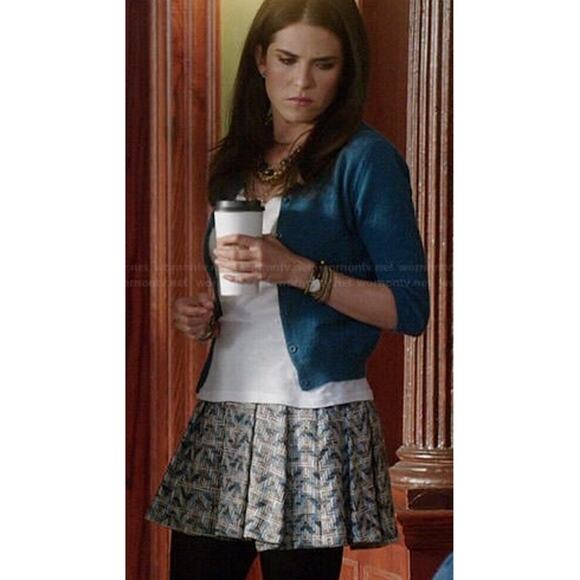 10 Crosby Derek Lam GEOMETRIC-TWEED BOX-PLEAT SKIRT // 0 - Picture 2 of 12